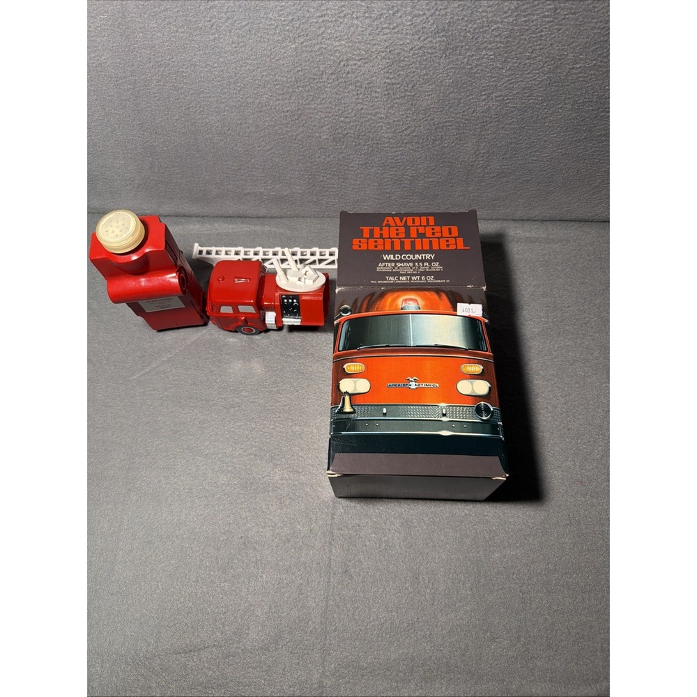 Vintage Avon THE RED SENTINEL Fire Truck Wild Country After Shave & Talc